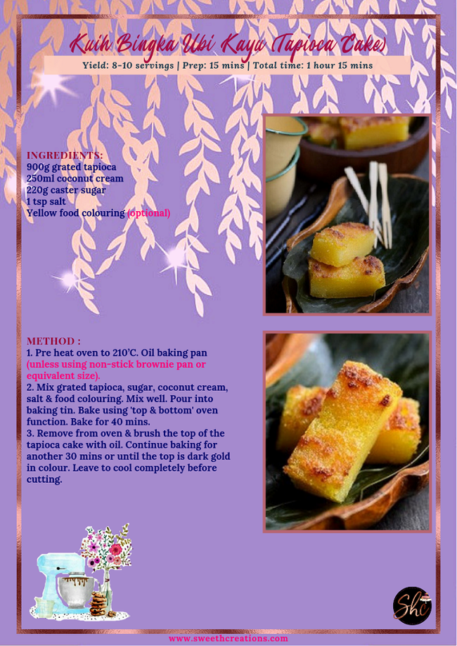 SHC 10 BEST HOMEMADE TRADITIONAL NYONYA KUIH RECIPES KUIH BINGKA UBI KAYU (TAPIOCA CAKE) RECIPE