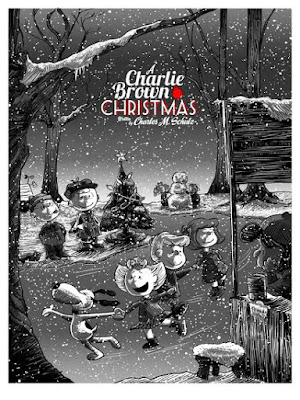 A Charlie Brown Christmas Metallic Variant Screen Print by Tim Doyle x Ridge Rooms x Dark Hall Mansion
