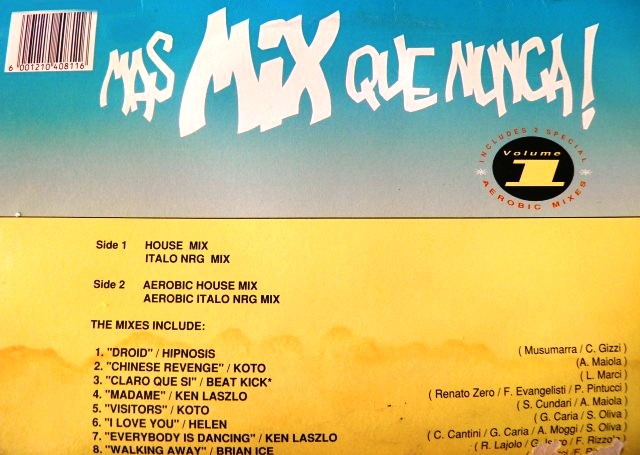 Når som helst Lodge Disciplinære RETRO DISCO HI-NRG: Mas Mix Que Nunca - Vol 1 (non-stop italo disco mix)  (Various Artists) 1990 [south african edition] "Out-Of-Print" RARE EDITION!