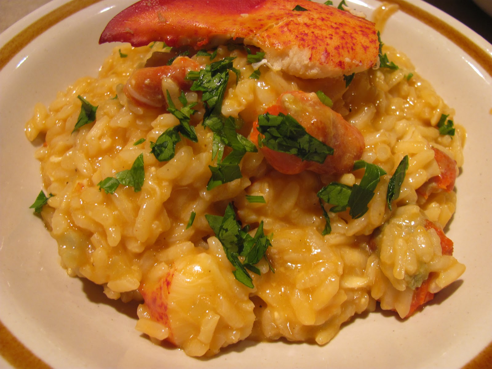 Anecdotes de Cuisine Risotto au homard, avec fond de bisque au homard…