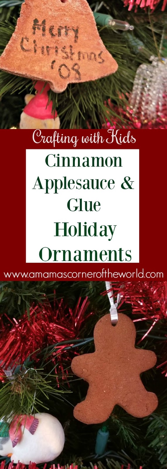 Holiday Craft Idea Cinnamon Ornaments with Glue & Applesauce Craft