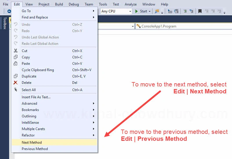 Visual Studio Productivity Tips: How to move between methods and properties efficiently