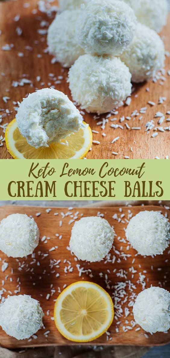 Keto Lemon Coconut Cream Cheese Balls