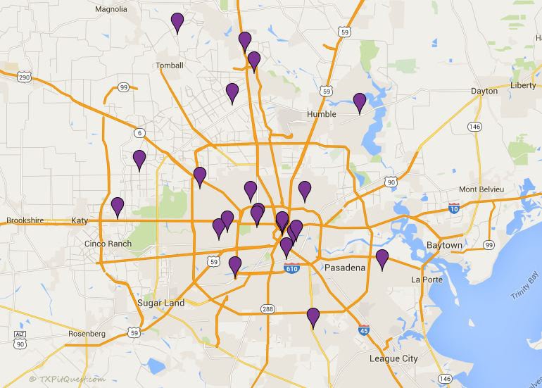 Houston-Area BBQ Map