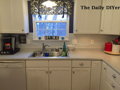 The Daily DIYer: Updated Contact Paper Kitchen Backsplash