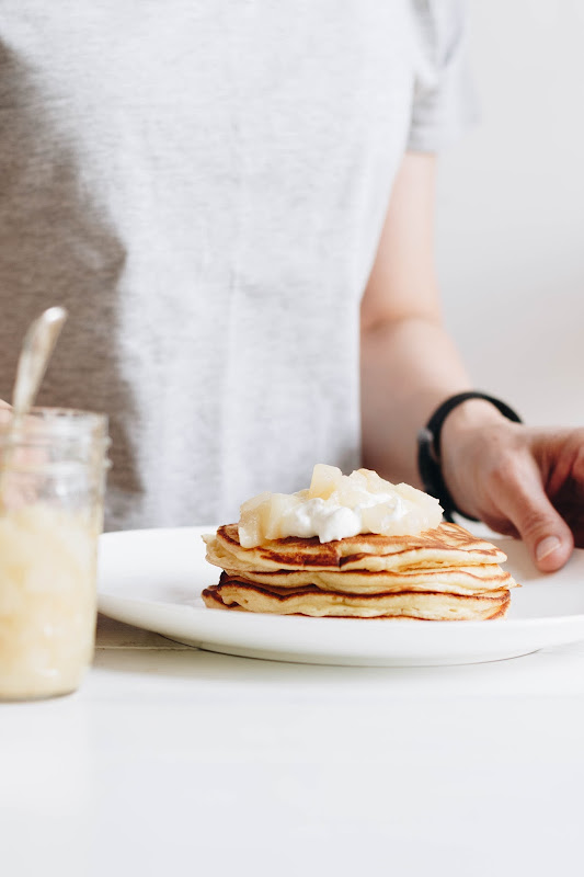 Milk and Honey Buttermilk Pancakes with Pear Jam