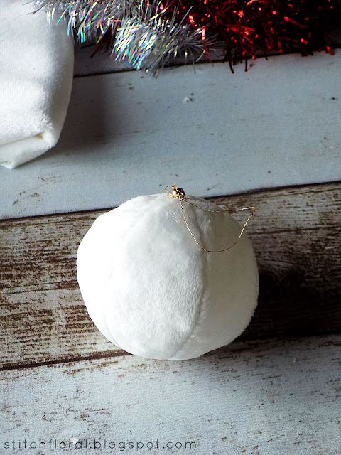DIY plush snowball ornament