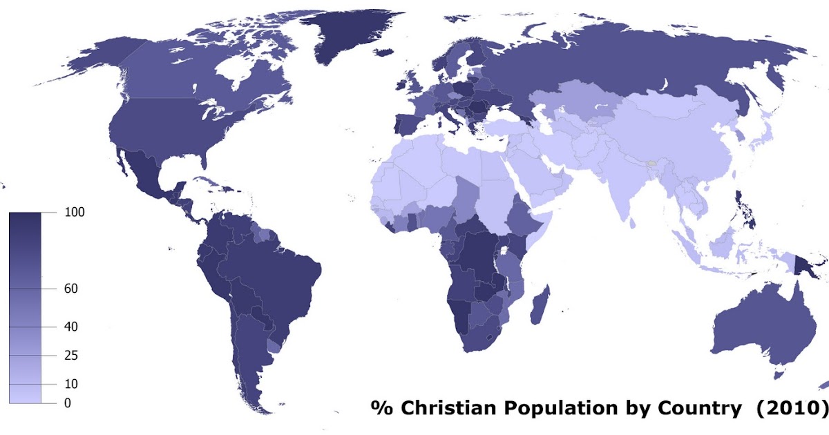 Graph the World: Map: Christian Population in the World