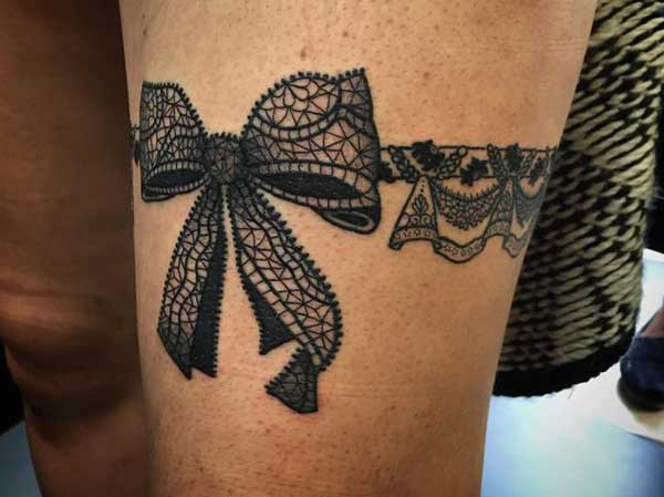 garter tattoo with bow garter tattoo with bow