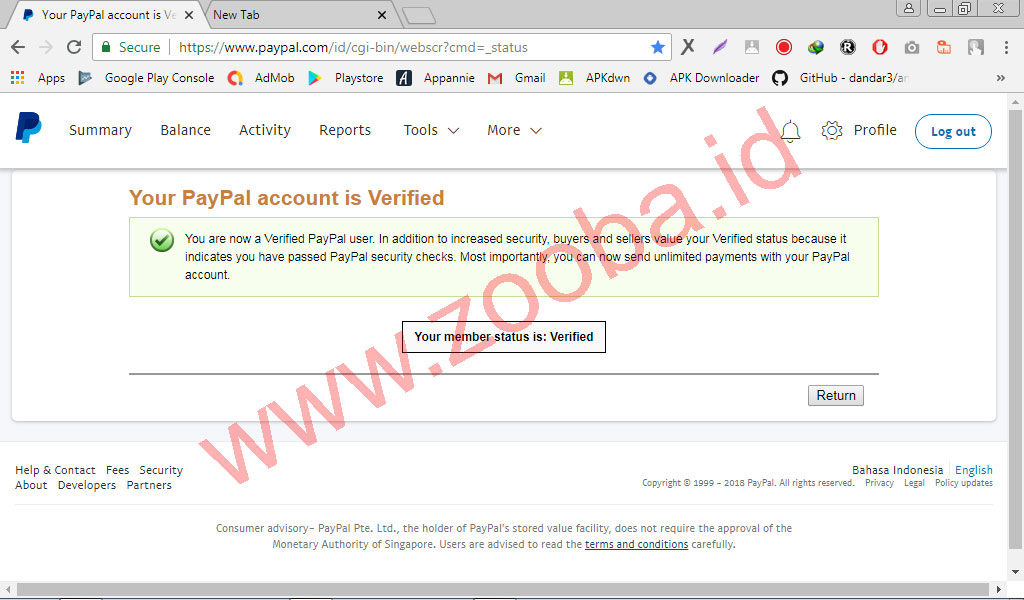 Verify return. Verify return