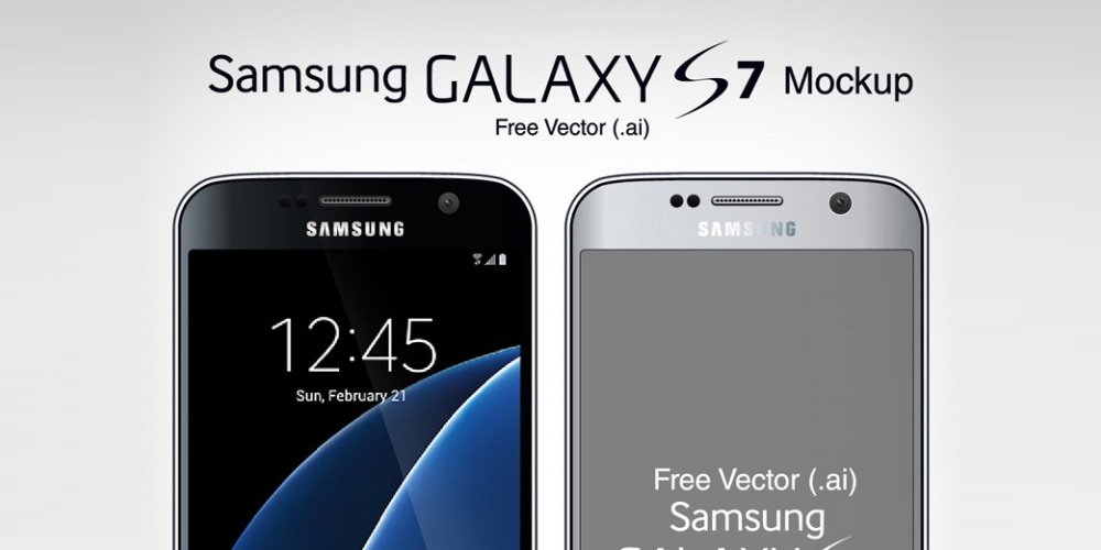 Download Free Vector Samsung Galaxy S7 & S7 Edge Mockup in .Ai Format