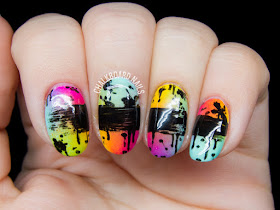 Paint It Black nail art by @chalkboardnails