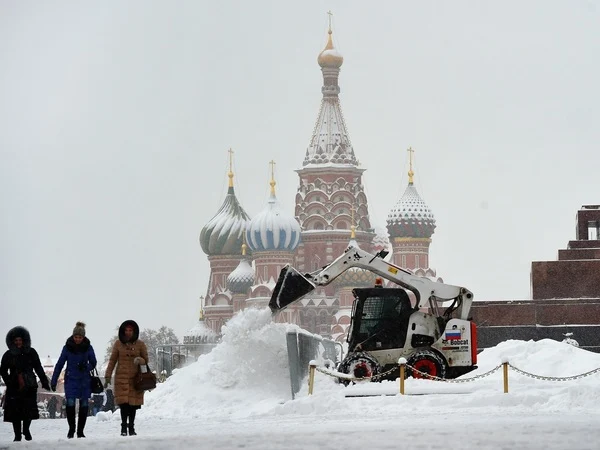 Moscow was covered with snow
