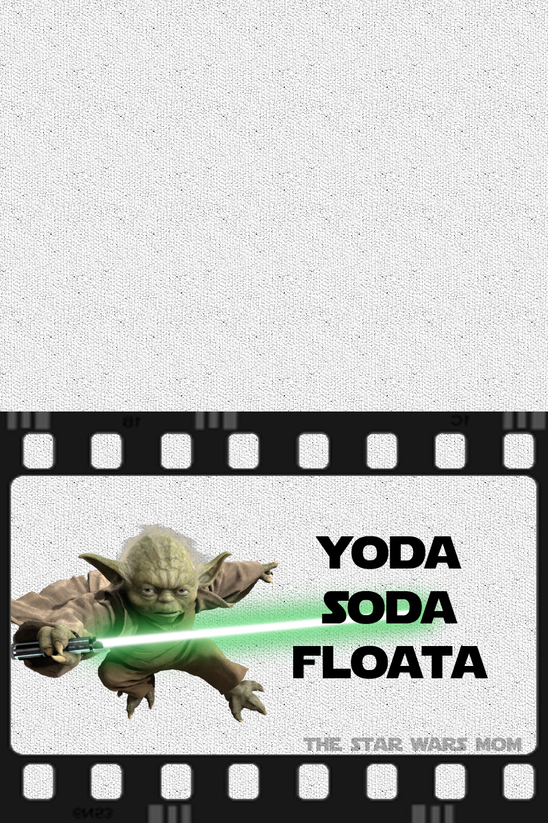 YODA SODA FLOATA Printable Star Wars Party Drink Label and Recipe