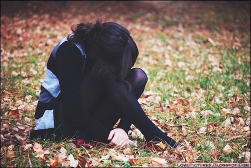 Sad alone girl