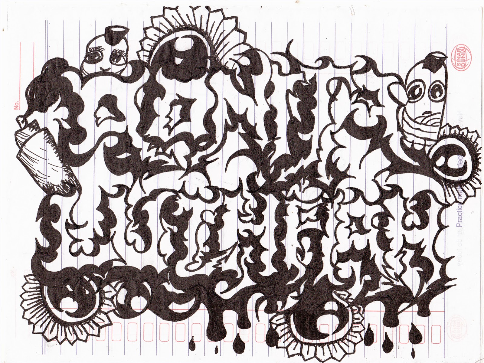 Simple Lukisan Doodle Mudah