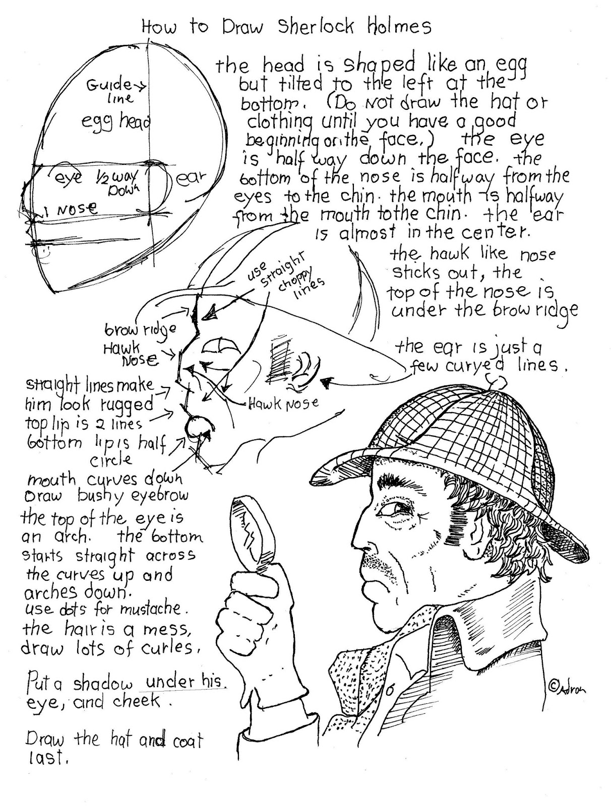 how-to-draw-worksheets-for-the-young-artist-how-to-draw-sherlock-holmes-worksheet-classic-pose