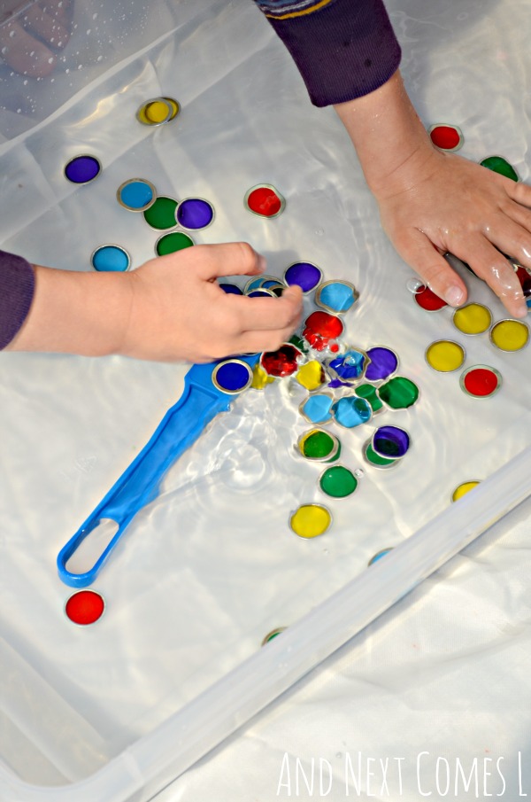 Play & Water Sensory Bin Activity for Kids And Next Comes L