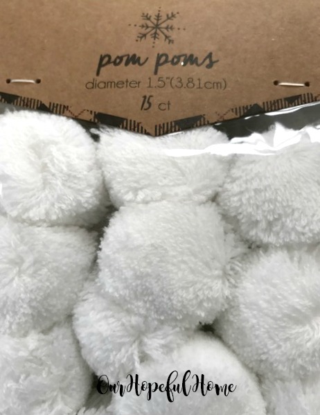 white Target mini pom poms
