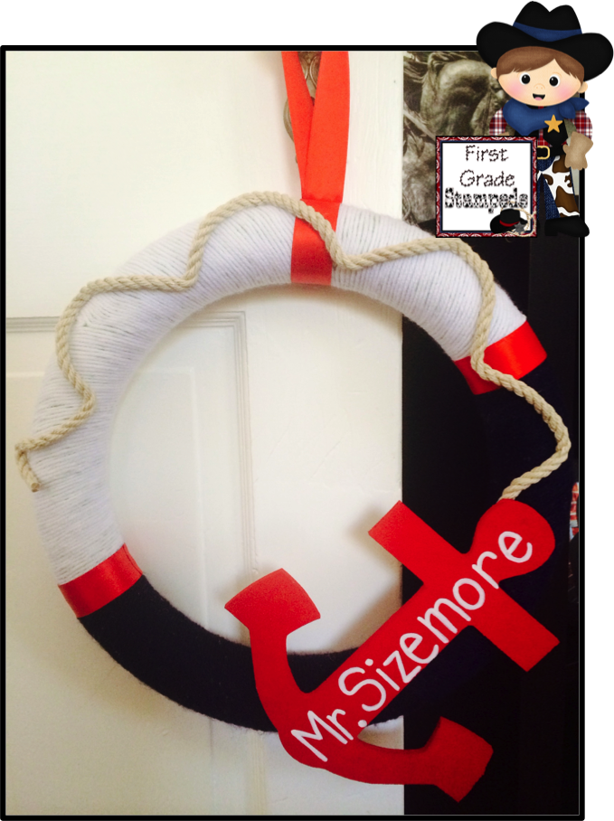 Anchor for nautical themed classroom decor.