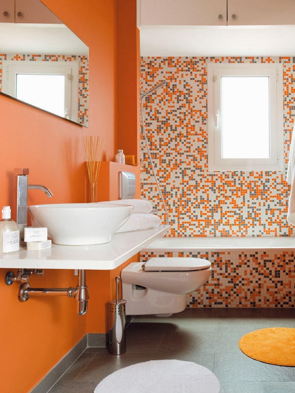 baño naranja