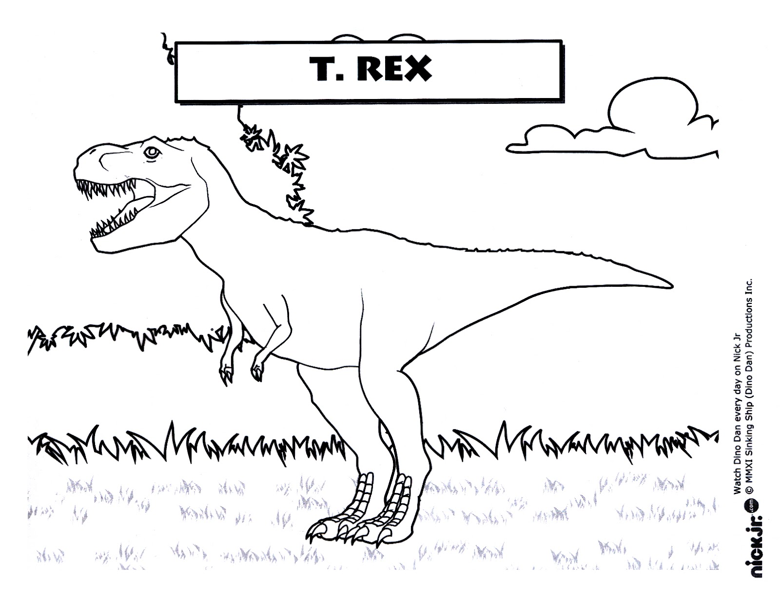 t rex coloring pages from dino dan - photo #1