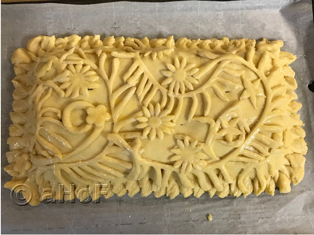 Free Form, Puff Pastry, Turkey Pie, unbaked, decorated
