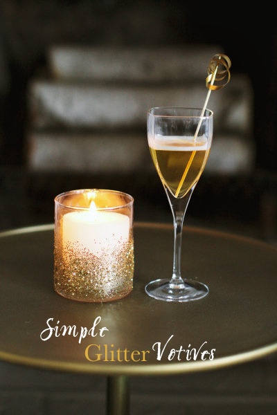 DIY Glitter Votives featured on Style Me Pretty