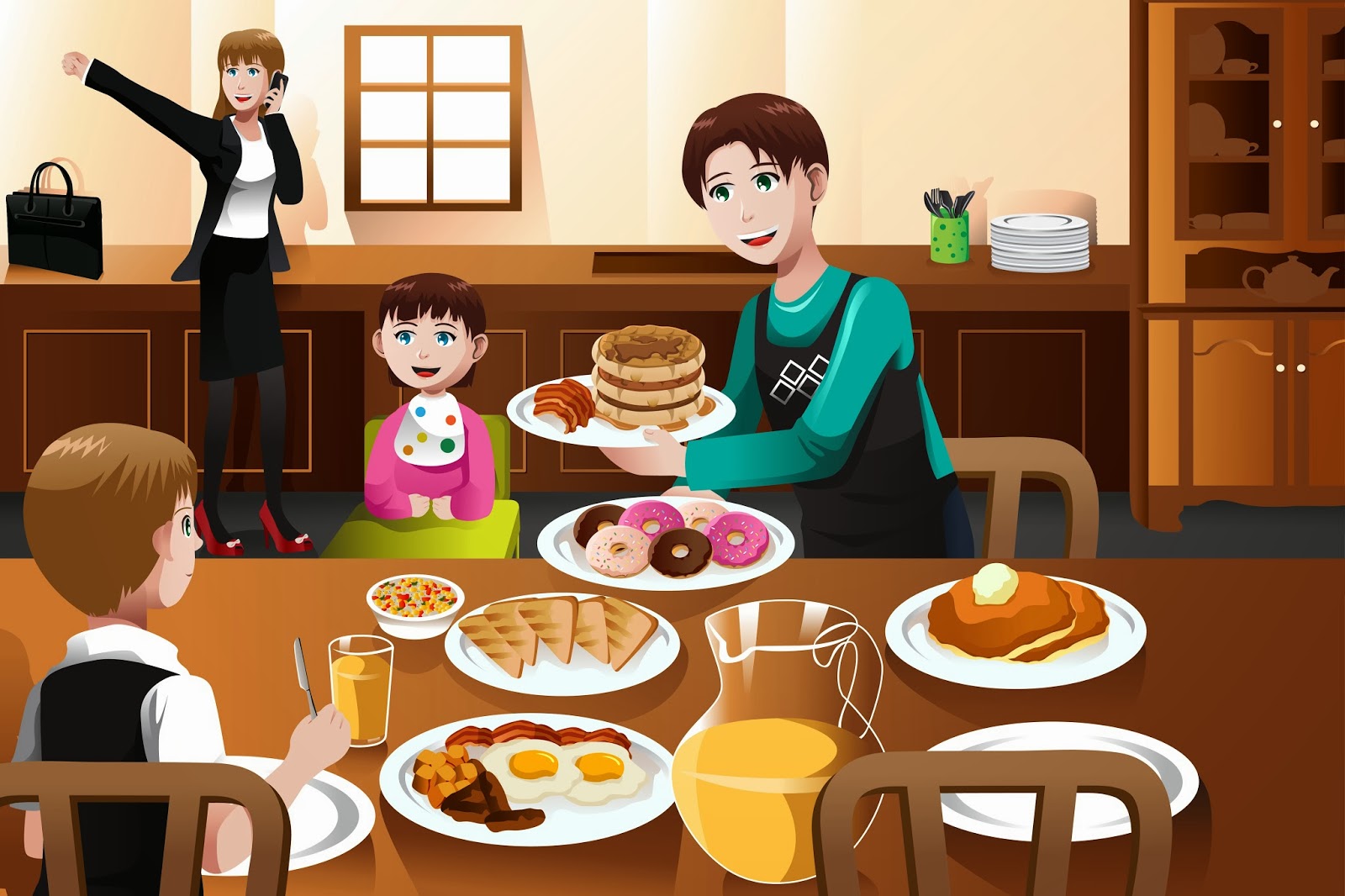 Позавтракав мама и папа отправились за покупками. Семья за завтраком картинки. Семья за завтраком рисунок. Завтракмальчик н иллюстрация вектор. Рисование завтрак для папы.