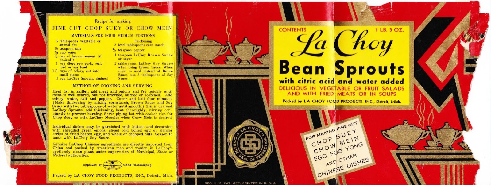 Garage Sale Finds La Choy Bean Sprouts, 1935