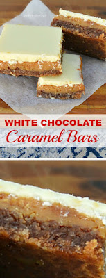 Oatmeal-Coconut Crust, gooey Caramel, topped with White Chocolate