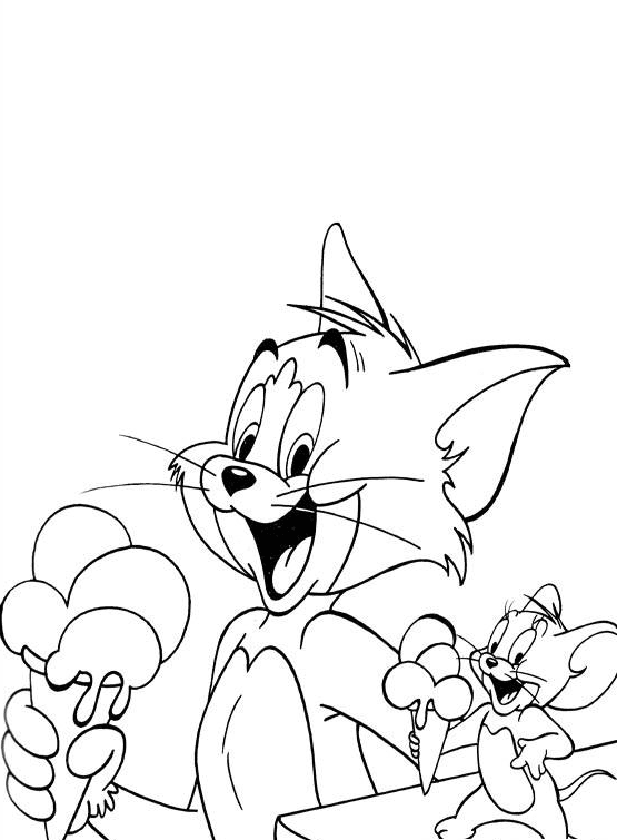 20 Gambar Mewarnai Tom and Jerry Untuk Anak PAUD dan TK
