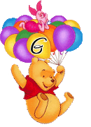 Abecedario Animado de Winnie the Pooh Volando con Globos.