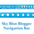 Sky Blue Blogger Navigation Bar With Social Icons