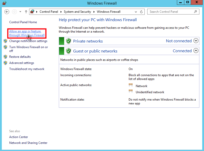 Allow an app through firewall. Allow an app through firewall