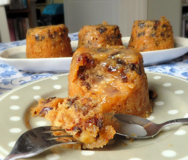 Prune & Walnut Puddings with a Lemon Sauce