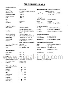 Ship particular kapal spob bbm b lestari 06 Ship particular kapal spob bbm b lestari 06, SPOB murah, jual kapal SPOB, SPOB B Lestari 06, Jual kapal B Lestari 06, jual kapal SPOB mesin yanmar, pemilik kapal spob bbm B Lestari 06
