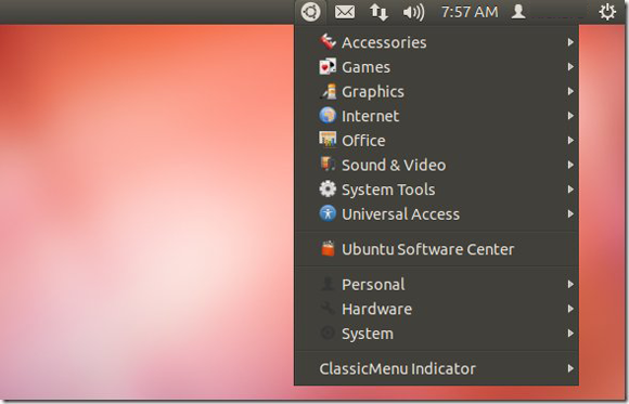 ubuntu 12.04 classic menu