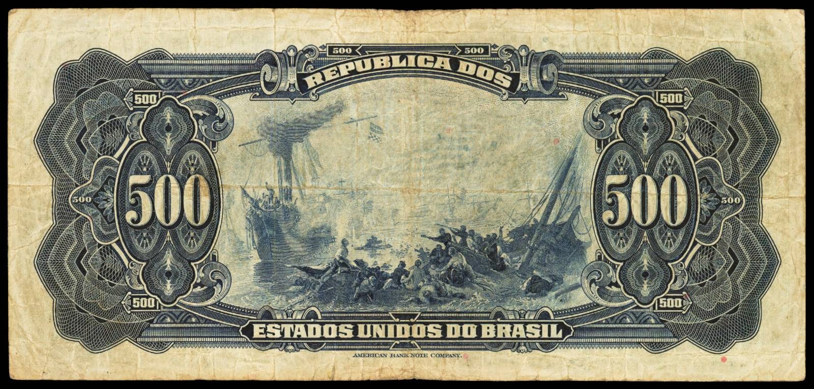 Brazil banknotes 500 Mil Reis 1926 Naval Battle of Riachuelo by Victor Meirelles