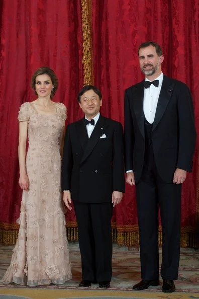 Prince Felipe and Princess Letizia give a dinner for Crown Prince Naruhito at the Royal Palace in Madrid