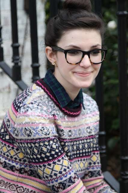 patterns, 2017, winter, sparkly, top knot, J.Crew, OOTD, 