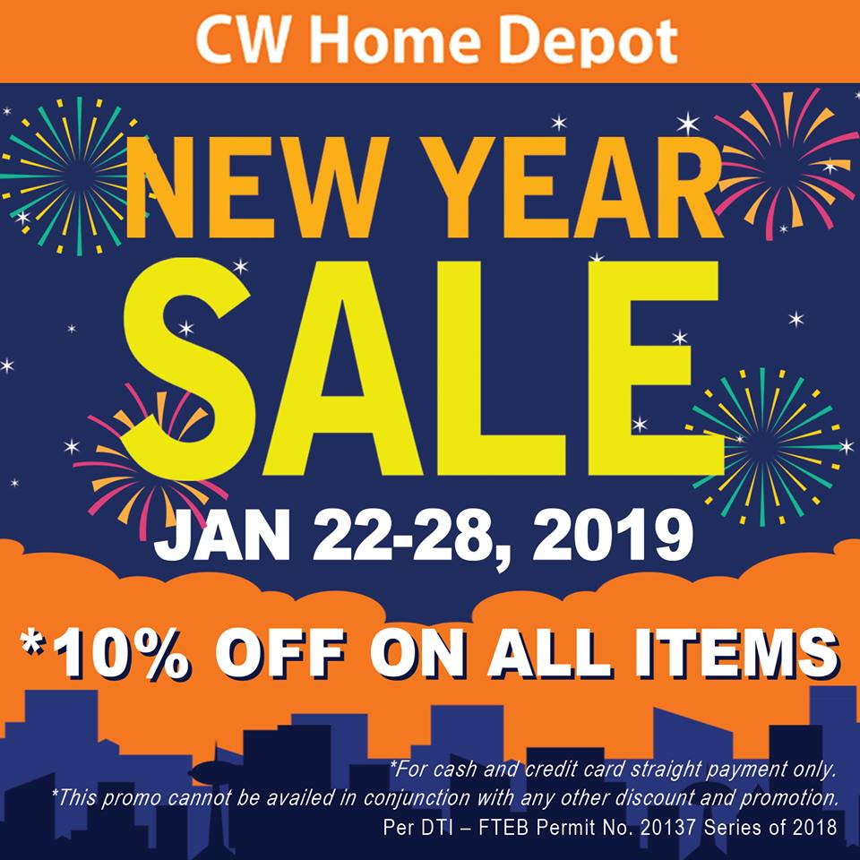 Manila Shopper CW Home Depot New Year SALE Jan 2019