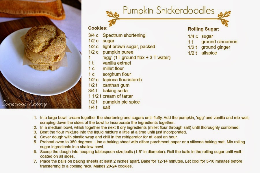 Conscious Eatery: Allergy-free Pumpkin Snickerdoodles