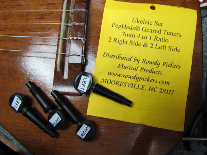 Installing Peghed Tuners on a Silvertone Baritone Ukulele Crawls