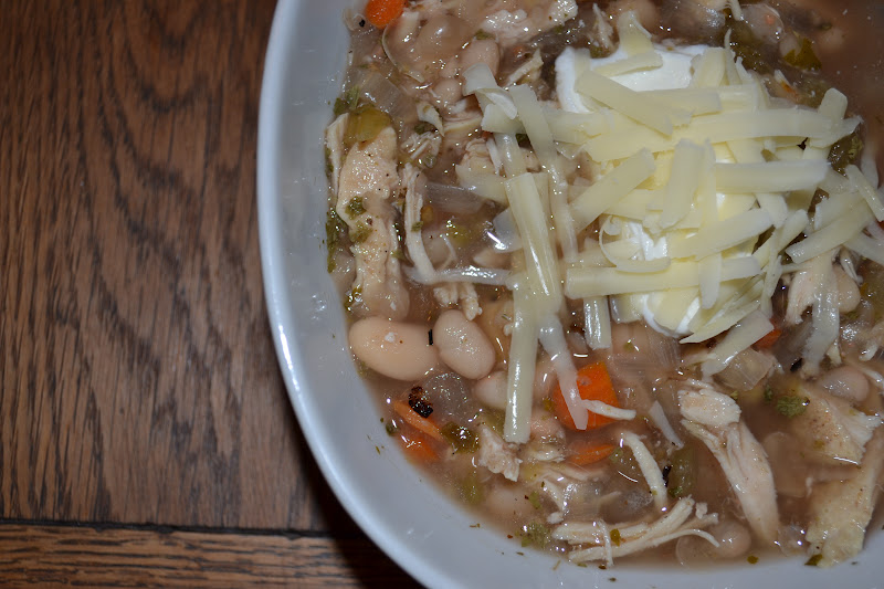 Delectable Delights with Rebecca White Chicken Chili (Crock Pot)