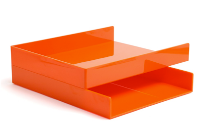 two orange inboxes, stacked