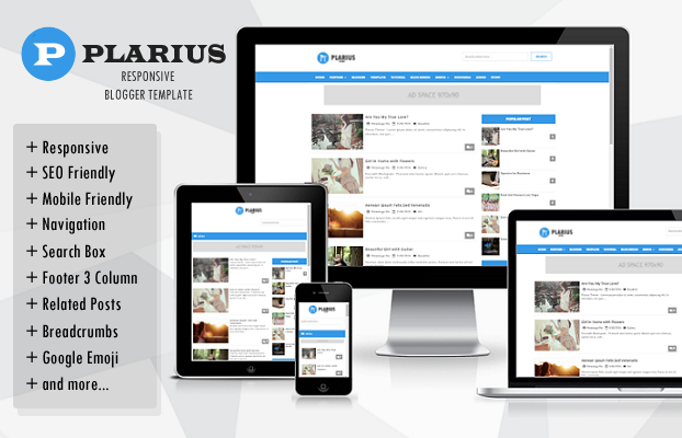 Plarius Responsive Simple Blogger Template