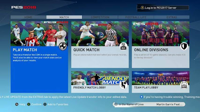 PES 2018 Graphic For PES 2017 PES 2018 Graphic Menu For PES 2017