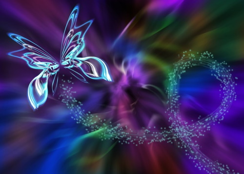 Se você conhece o autor desta imagem, por favor nos informe para que possamos atribuir-lhe os devidos créditos. Obrigado. Borboleta abstrata em fractal de luzes. #PraCegoVer