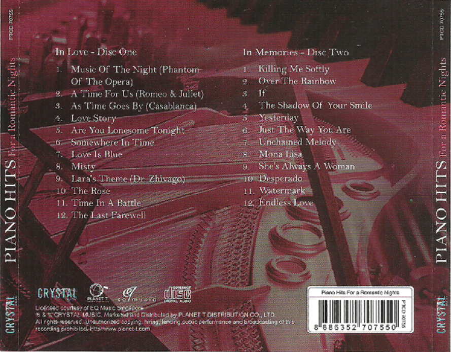 [Piano, Easy Listening] Silvard - Piano Hits For A Romantic Nights (2CD